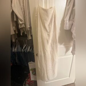 H&M Cream Lace Maxi Dress with Delicate Embroidery